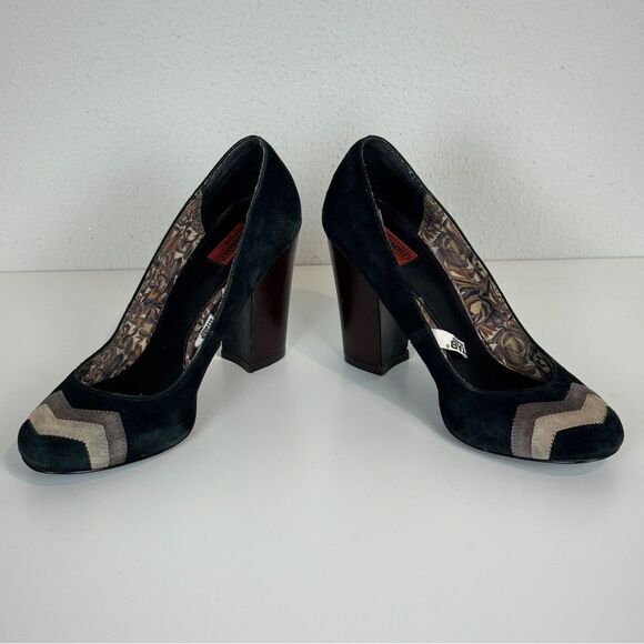 Missoni for Target Black Brown Suede Mod Block Heels 7 - Picture 5 of 10